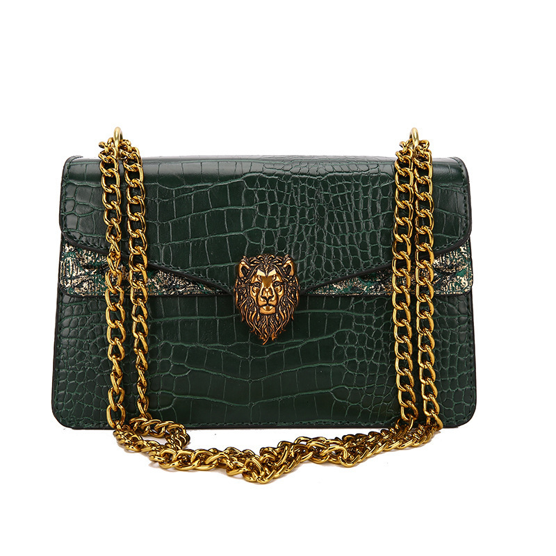 Luxury Brand Designer Bag Single Shoulder Bag Foreign Trade Chain Crocodile Pattern Retro Underarm Bag Casual Versatile Small Square Bag Fashion Commu