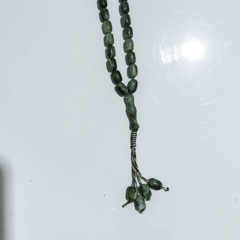 Elegant Beaded Rosary Bracelet with Imitation Tassel Design - Oval Beads for Prayer