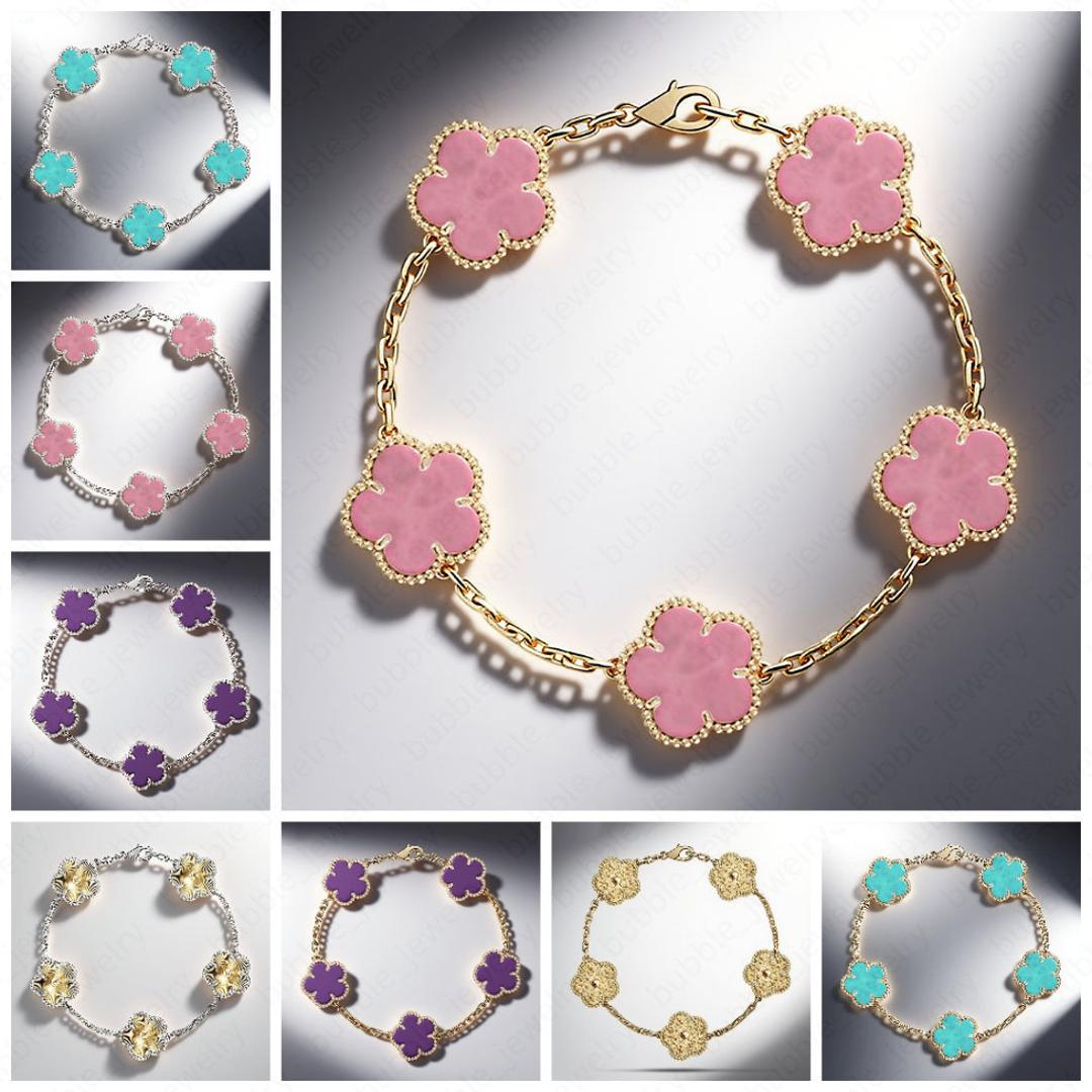 clover jewlery for women Alhambra charm 15mm violet lava 4 flower designer bracelets sterling sier bracelet woman braclets gifts
