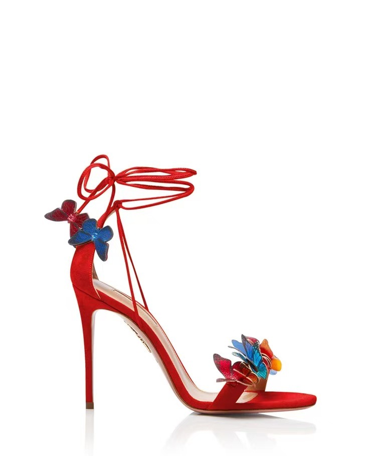 Butterfly Lure Cross Strap High Heel Sandals - Peep Toe Platform Ankle Wrap Roman Summer Heels (8cm/10cm, Multi Colors and Prints)