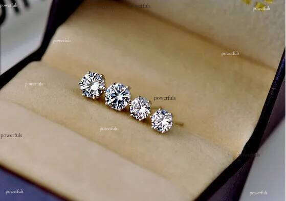 Mens womens lovers Stud Jewelry High Quality Fashion 0.5ct,1ct,2ct, 6 prong 100% Sier moissanite Dia Earrings For wedding boy