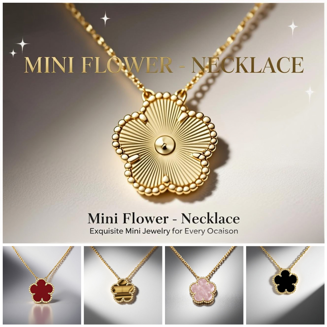 luxury necklace 925 sterling silver jewelry necklace designer Athleisure 9mm small flower pendant necklace 18k gold mini clover necklace gold necklace womens gift