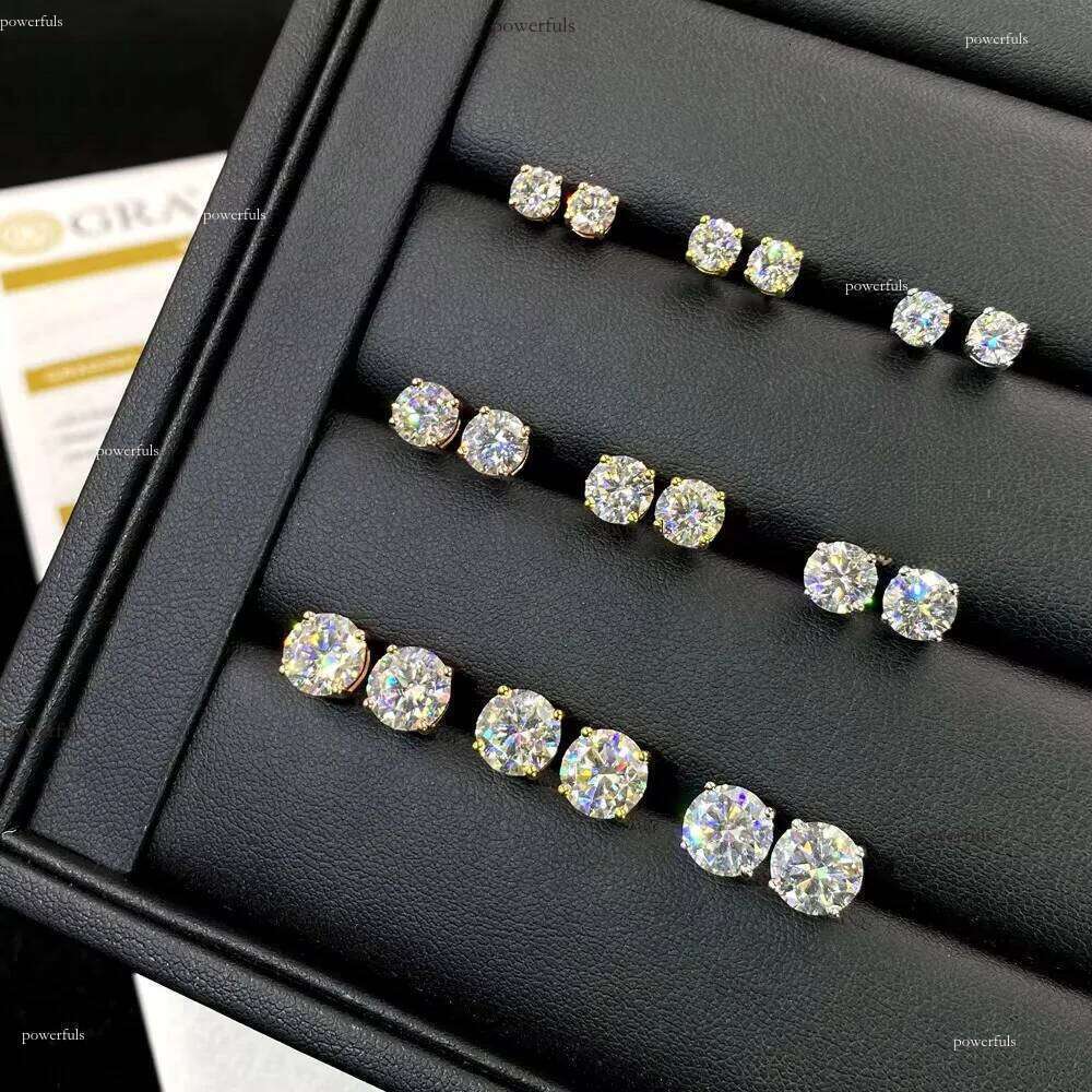 Wholesale VVS Dia Earring Factory Price Sterg Sier Round Cut 5mm 6.5mm 8mm Moissanite Stud Earrings Men Women