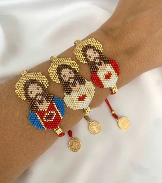 Handmade Religious Sacred Heart jesus virgin Charm Bracelet adjustable bracelet jewelry for women GIRL 250712