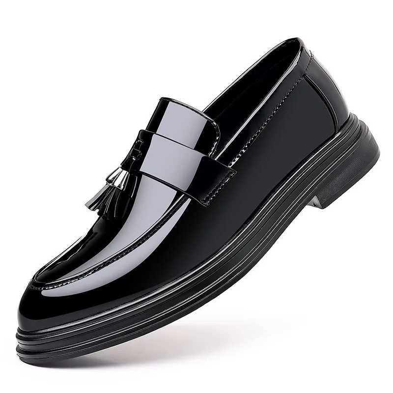 Men Business Dress Casual Fashion Elegant Formal ShoesSlip-on Evening Dress Loafers Party Tassel Leather Shoes Wedding Shoes Y250715