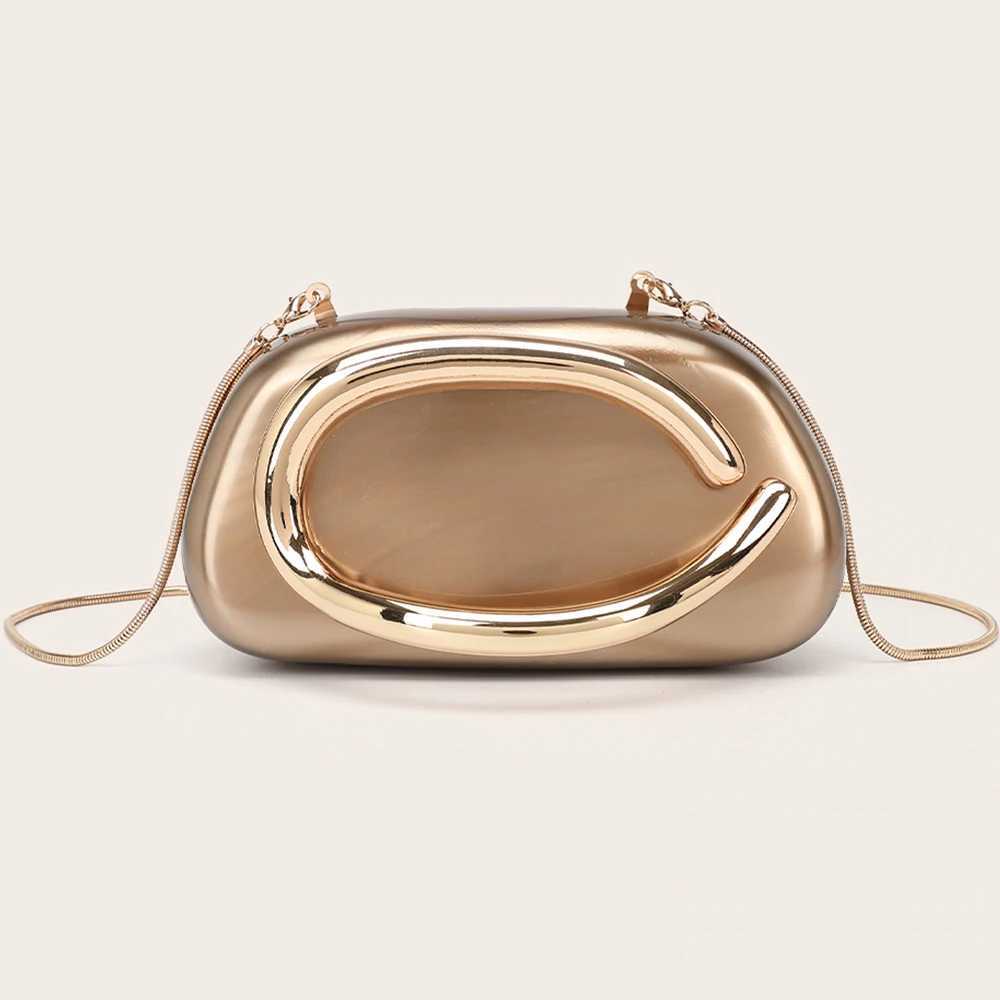 Womens Handbag Bride Metal Gold Women Luxury Evening Banquet Clutch Bag Shoulder Wedding Purse Party Crossbody Bag