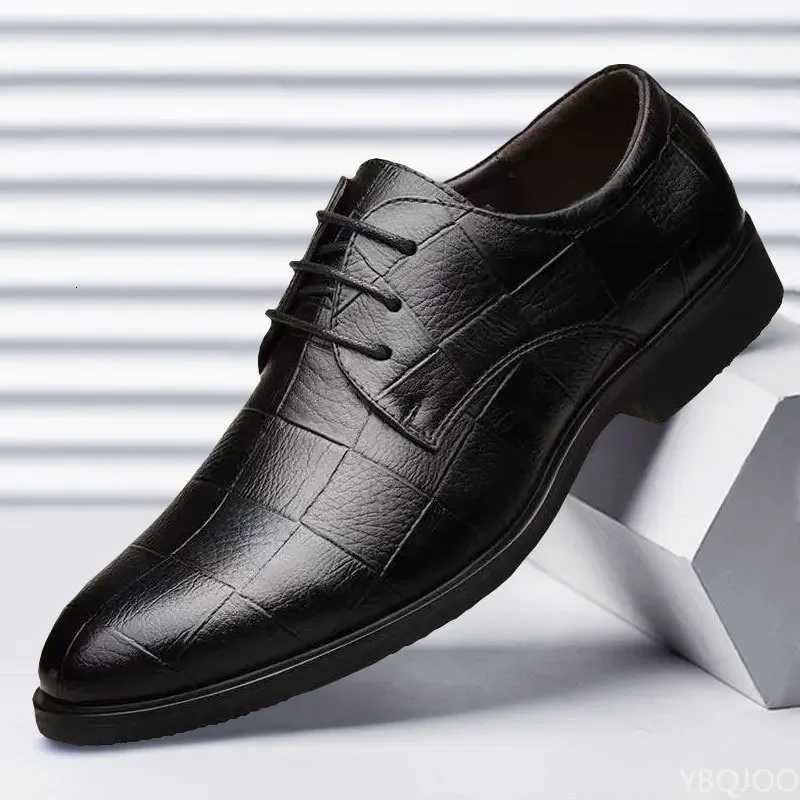 Men Business Leather Shoes Formal Wedding Plus Size Shoe Versatile Casual Comfort Flats High Quality Soft Soled Work Shoes Homme Y250715