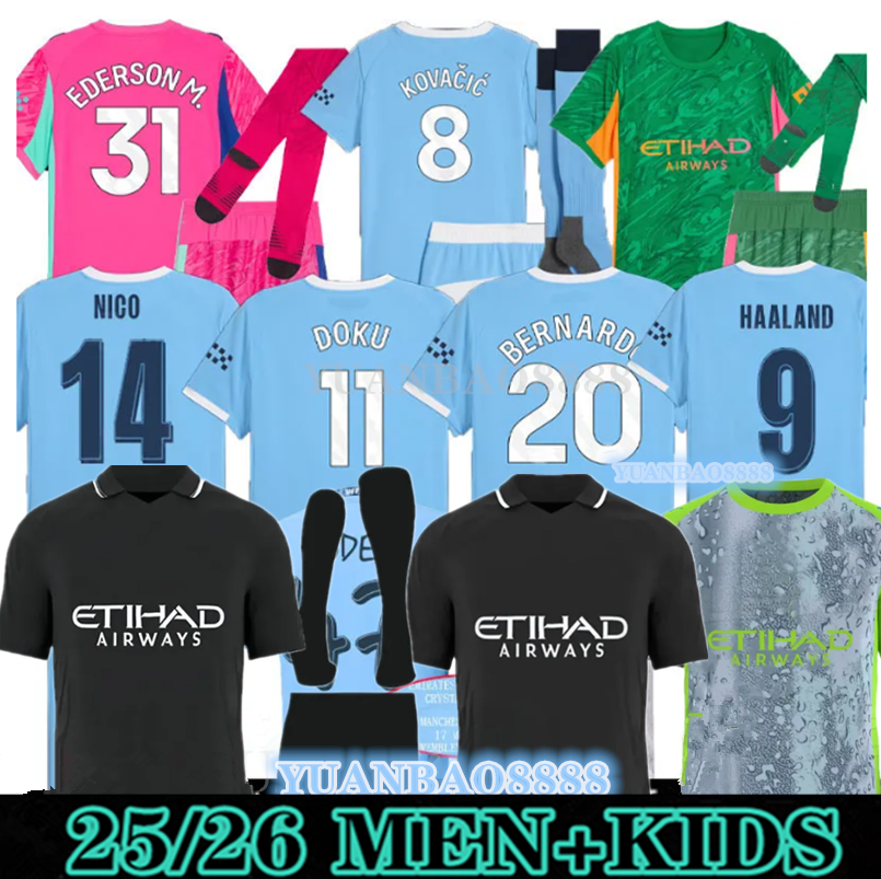25 26 HAALAND soccer jerseys FODEN MARMOUSH DOKU MARMOUSH McATEE KOVACIC GVARDIOL DE BRUYNE DE BRUYNE MATHEUS N. football shirt men kids kits Goalkeeper
