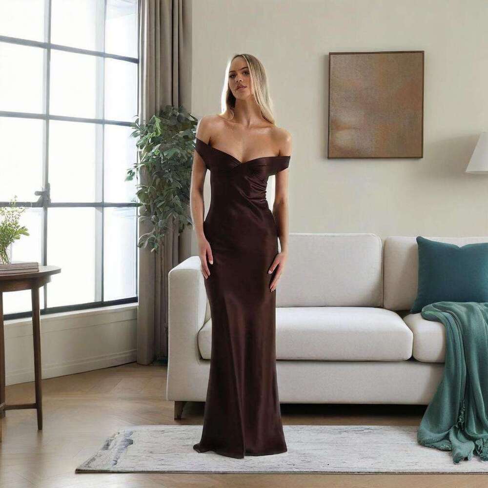 New Women's Elegant Sexy Backless Strapless Off-Shoulder Fashion Dress B5