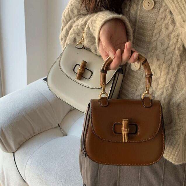 Bamboo Knot Saddle Niche Small Women's 2024 New Trendy Fashion Handbag Shoulder Crossbody Bag
