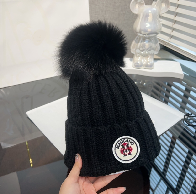 Designer beaine hat winter furball hat women's warm hat casquette luxury men's wool line hat knitted fleece hat