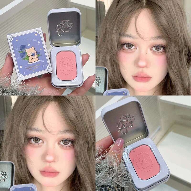 Tin Box Blusher Low Saturation Rose Brown Matte Natural Cheek Tint Brighten Waterproof Face Contouring Cosmetics Blush Powder X250715