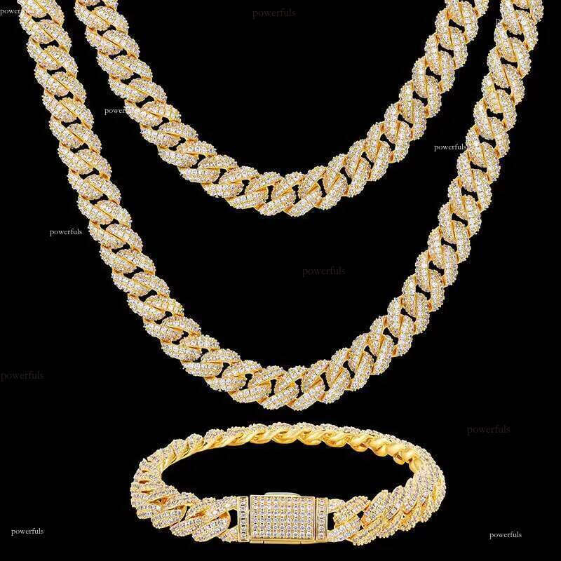 Direct Factory Price Iced Out 10mm Gold Plated Sterling Sier VVS Moissanite Dia Miami Cuban Lin Chain Necklace