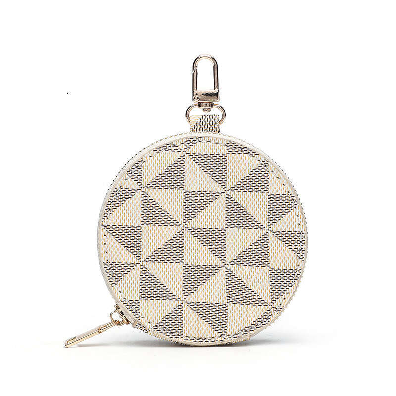 Pattern Keychain Purse High-end Mini Round Coin Pendant Small Bag
