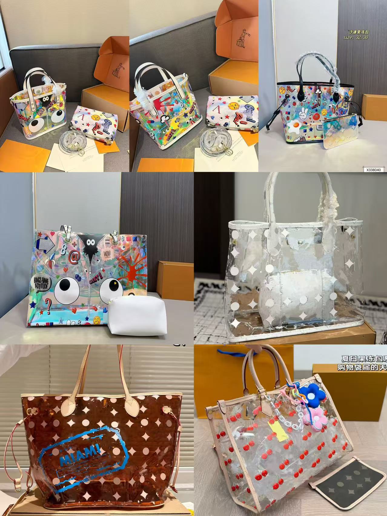 2pcs High qualitys Women bags Luxurys Handbags Ladies Designer Composite Bags Lady Clutch Bag Shoulder Tote Female Purse Wallet Handbag MM Size65522