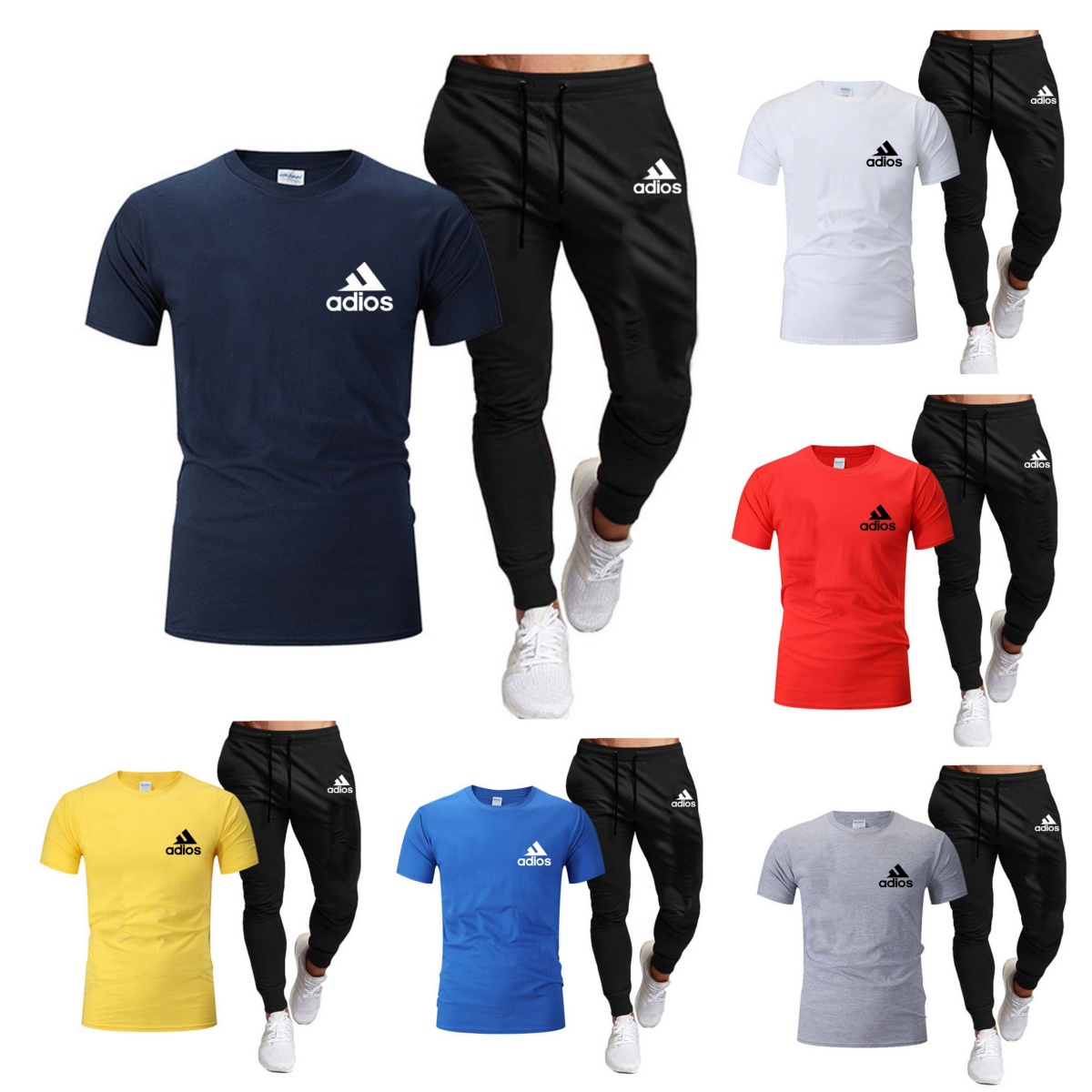 Men's Tracksuits T-shirt And Pants Set Running Fashion Printed Short Sleeved Gym Sports 2025 Summer Item