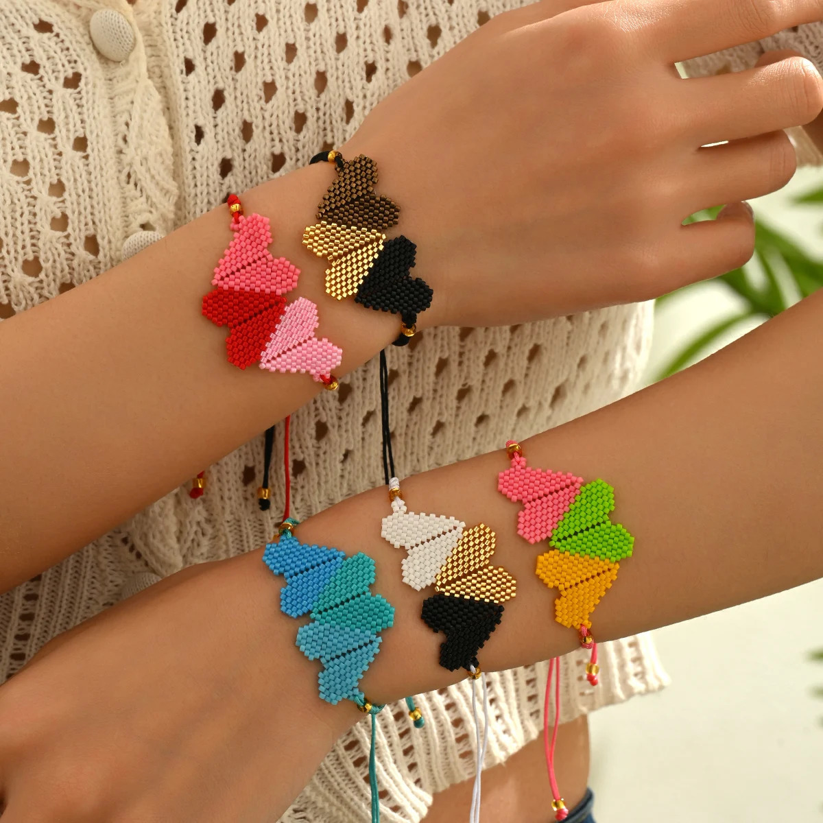 1pc In Love Heart Charm Miyuki Bracelet Boho Fashion Beaded Jewelry Suitable for daily wear For Chic Women Friendsh 250712