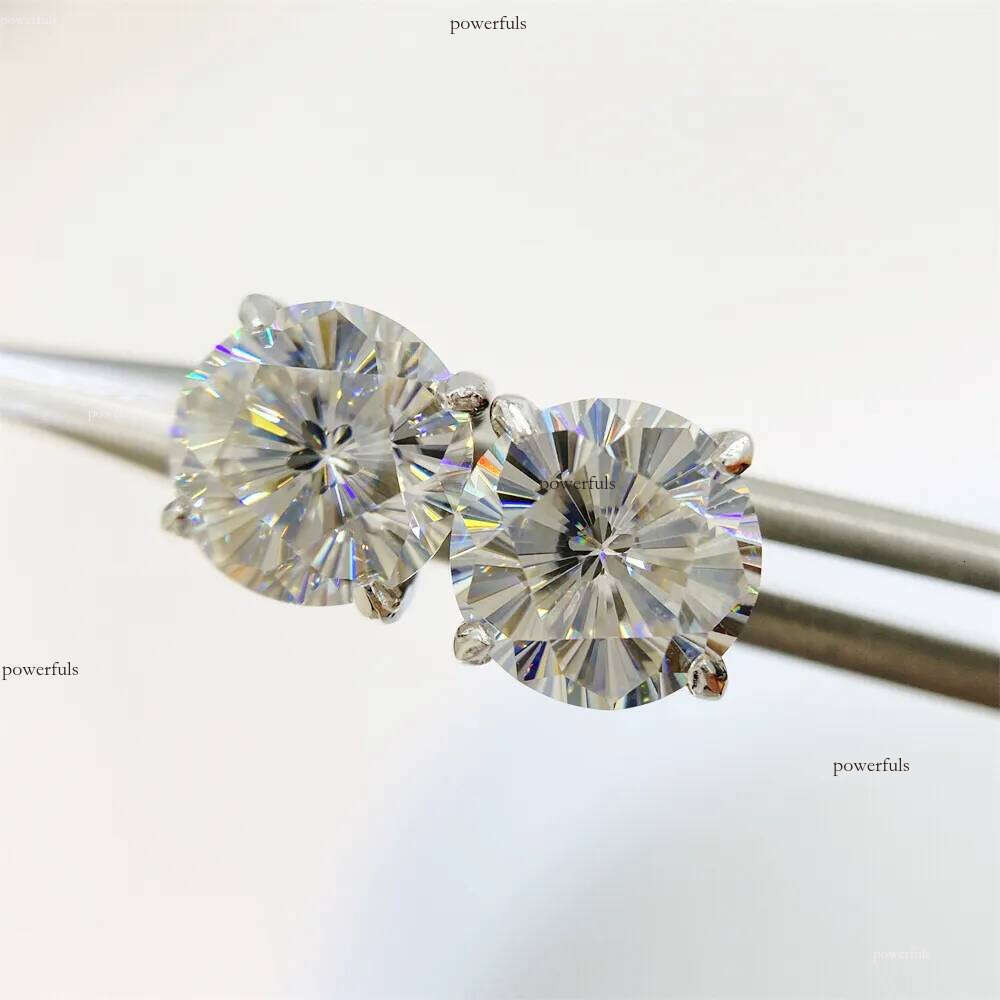 Rare Cut 0.5-2CT Cherry Blossom Moissanite Dia Stud D Color VVS Sterling Sier Ladys Earrings for Women 2023