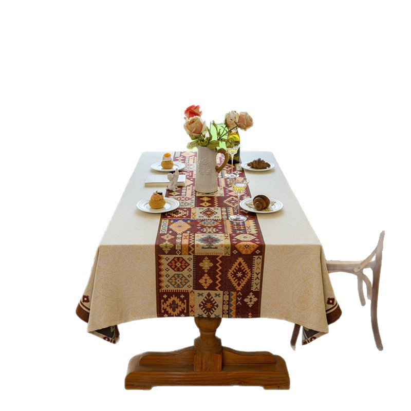 Cotton Fabric Tablecloth Tassels Stitching Washable Table Cloth for Wedding Party Dining Banquet Decoratio Christmas Table Cover