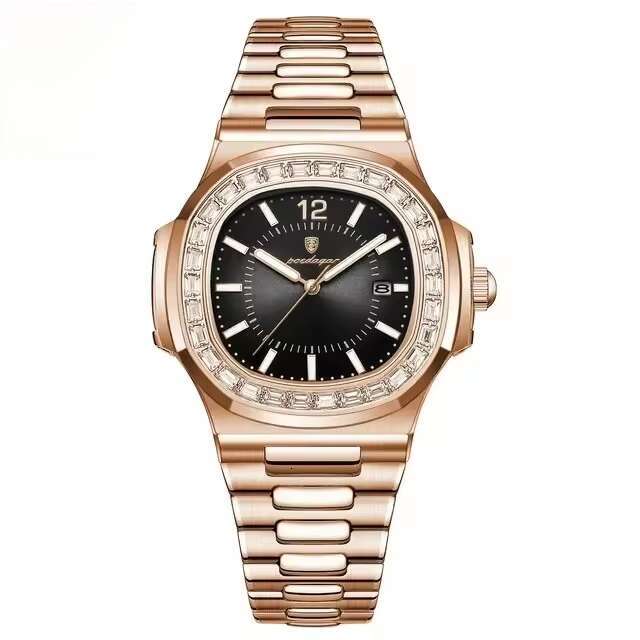 DHwatches Luxury Men's Watch - 50M Waterproof Ultra-Thin Square Quartz Wristwatch with Date & Luminous (Model 918)