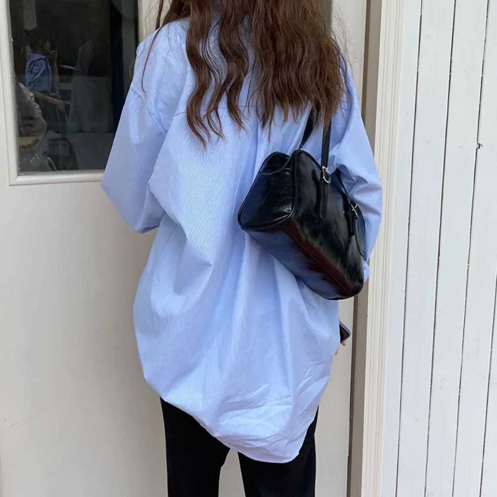 Elegant Green Boston Bag Korean Style Large Capacity Underarm Bag Solid Color PU Leather Shoulder Bag for Travel Y250719