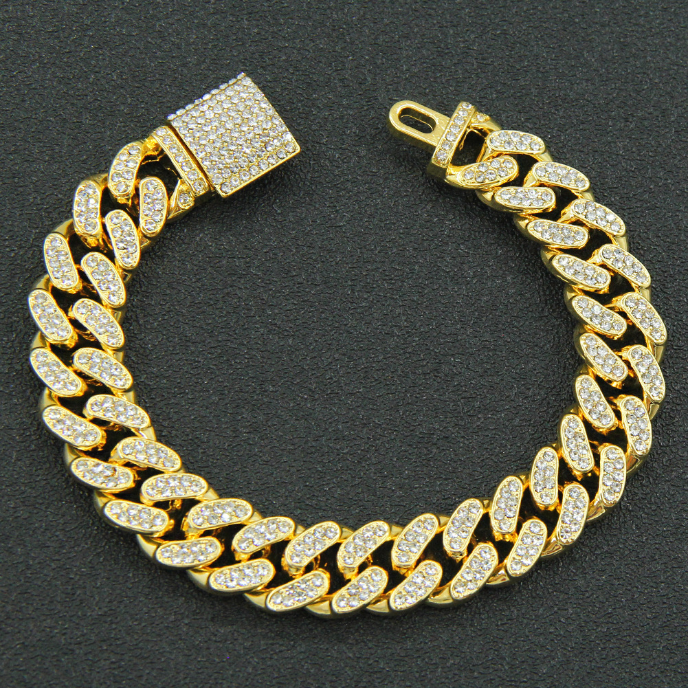 Luxury Jewelry Designer Jewelry European And American Hip-hop Full Diamond Exaggerated Chain Necklace Jewelry For Men, Dominant Heavy Craft Miami Big 