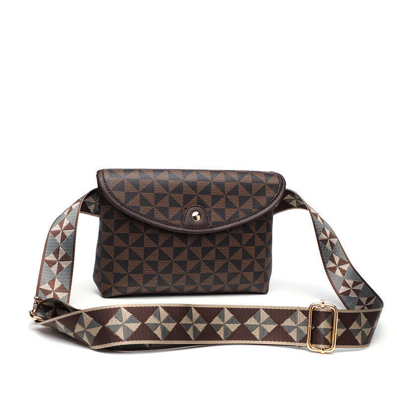 Women's Single Shoulder Crossbody Fashion 2024 Versatile New Simple Wide Strap Windmill Print Small Bag