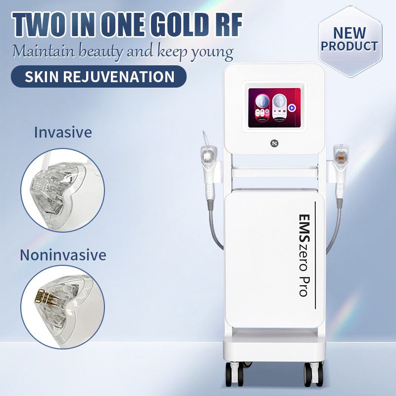 Gold RF 2 In 1 Beauty Machine Fractional Microneedling for Stretch Marks Wrinkles Skin Tightening Portable Facial Tool