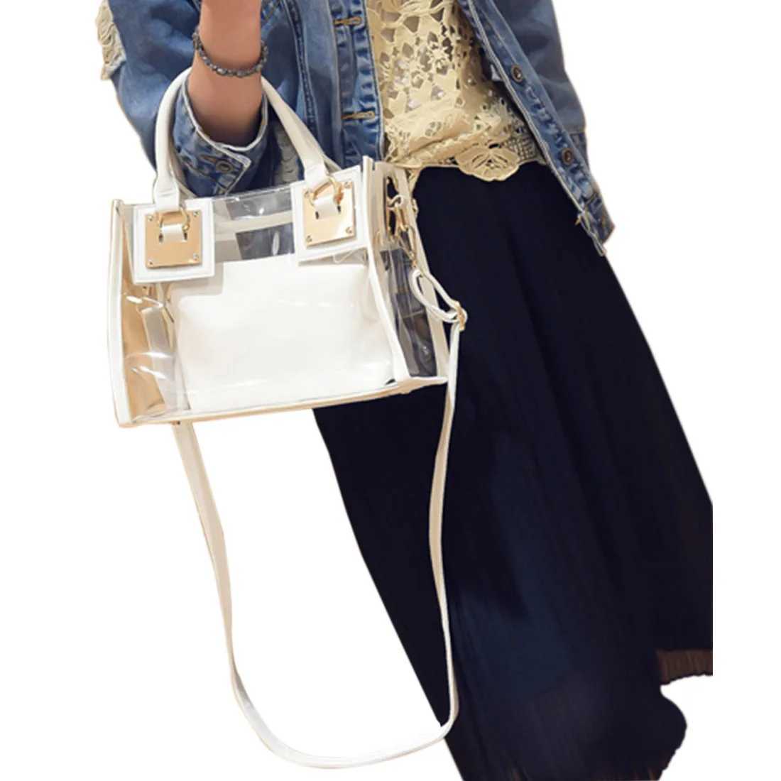 Clear Transparent Shoulder Bag Jelly Candy Summer Beach Handbag Messenger Bags