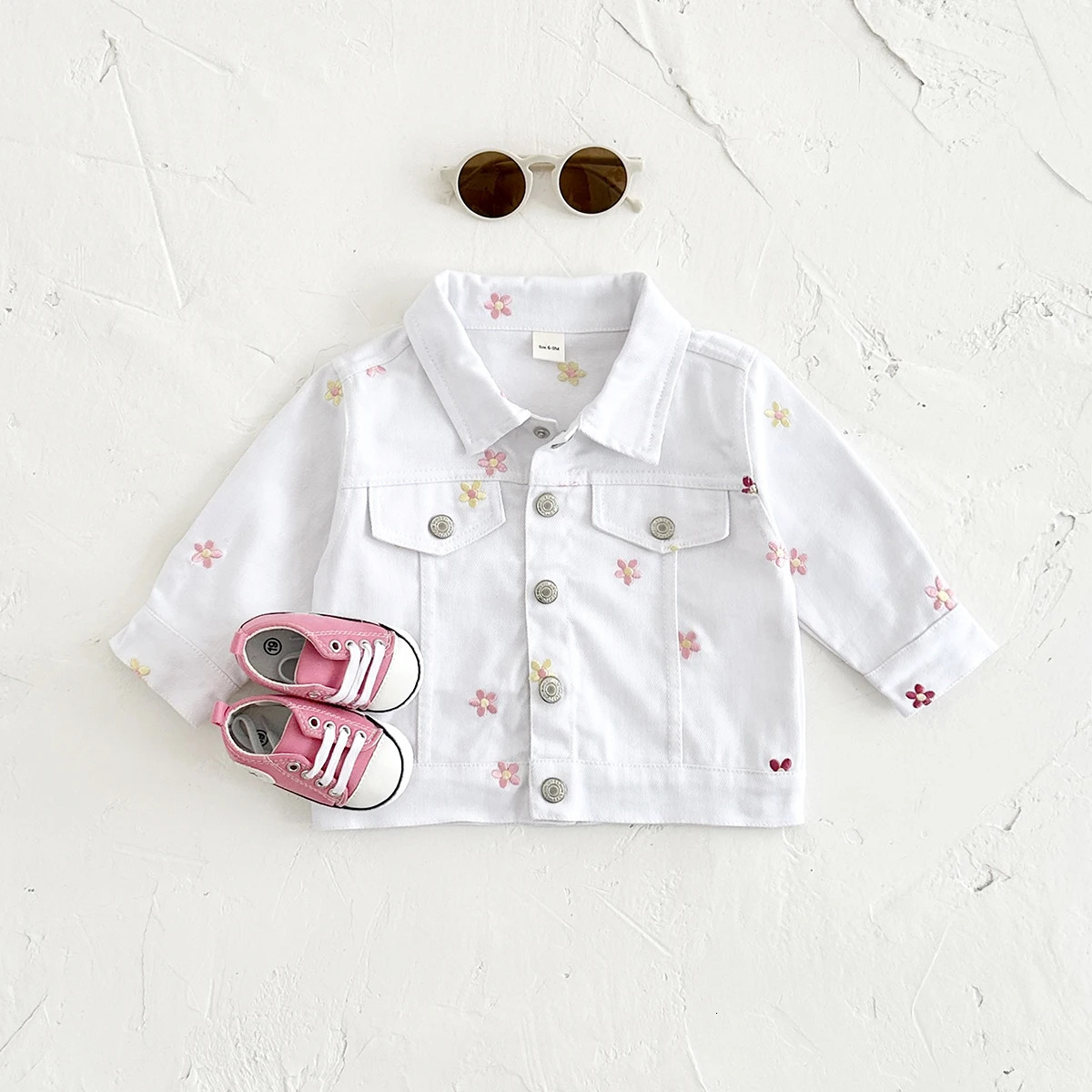 Autumn Baby Girls Clothes Outerwear Kids Infant Baby Jacket Casual Lapel Long Sleeve Button Up Cardigan Flower Embroidery Top 250715
