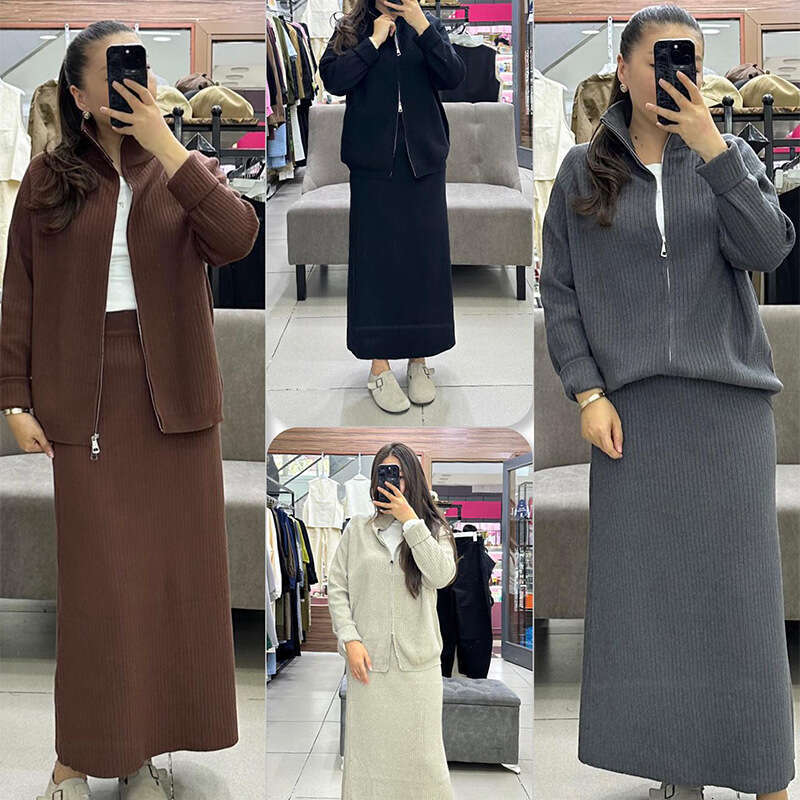 Autumn New Knitted Women's Fashionable Elegant Casual Sweater Set B5