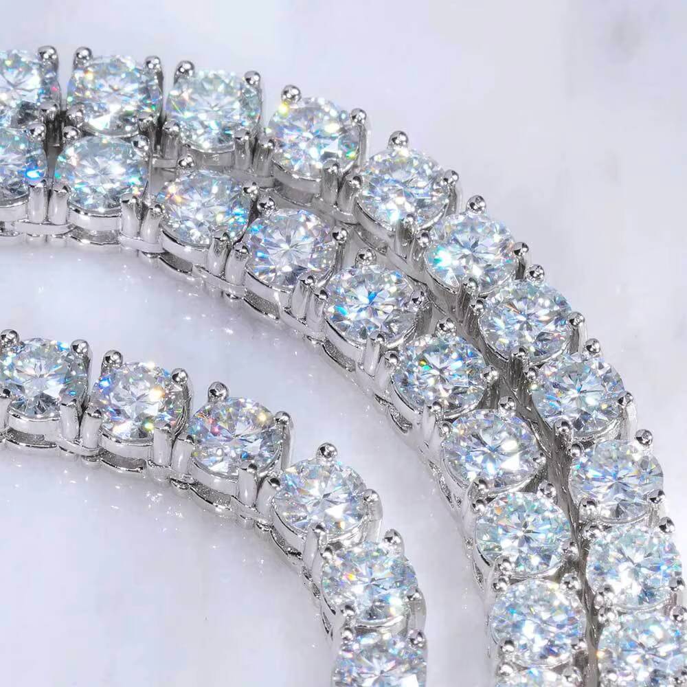 Wholesale Price 925 Sterling Silver Mossanite Tennis Chain 3mm--6mm Vvs Diamond Necklace Moissanite Tennis Chain
