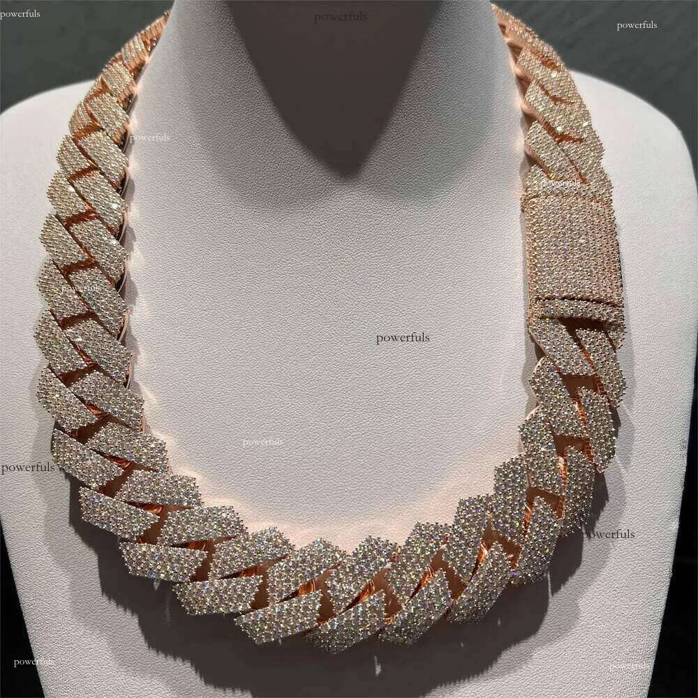 necklace moissanite designer jewelry cuban link chain Iced Out Pass Dia Tester vvs Moissanite Jewelry chains