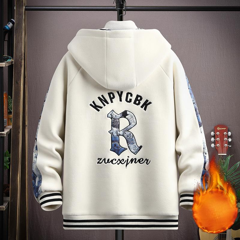 Free shipping Jacket designers with Velvet and Hoodie Thick Coat Youth Top Men's Coat new