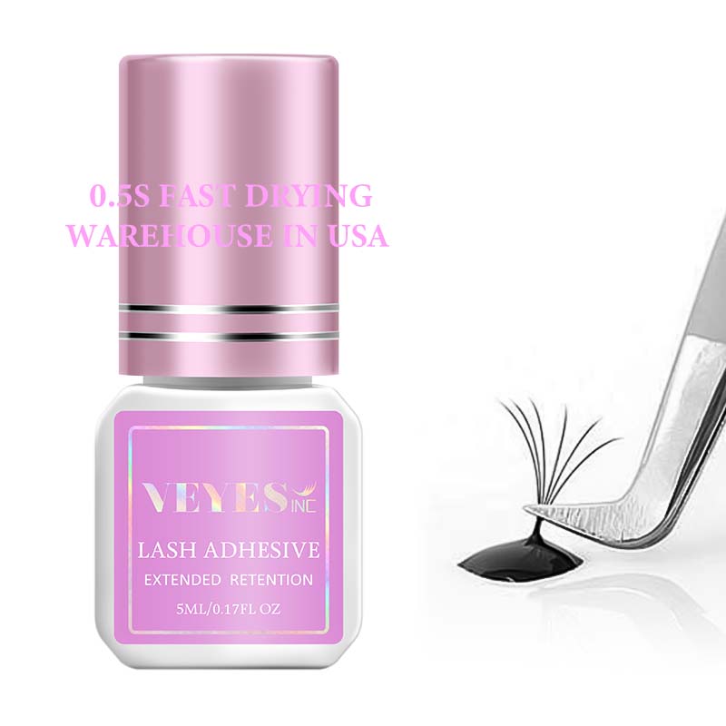 VEYES Fast Drying Eyelash Extension Glue Adhesive Wholesale Liquid Strong Latex Free Lash Glue Black & Clear Private Label