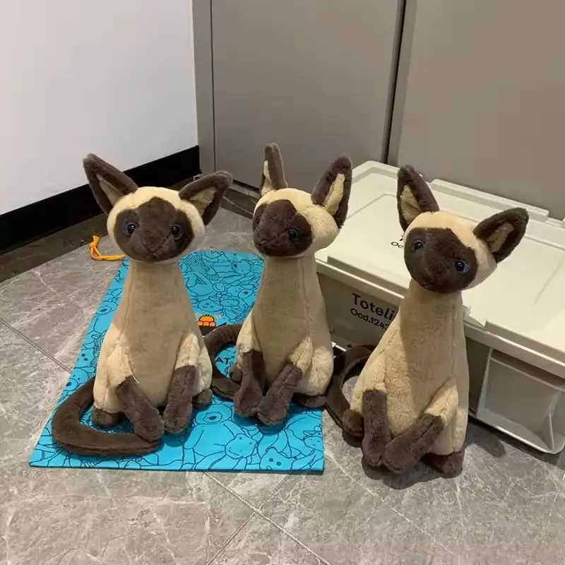 With tags Spot Siamese Cat Cute Plush Toy Baby Company Soothing Doll Give Friend Birthday Holiday Gift Stuffed Animal XJ250715