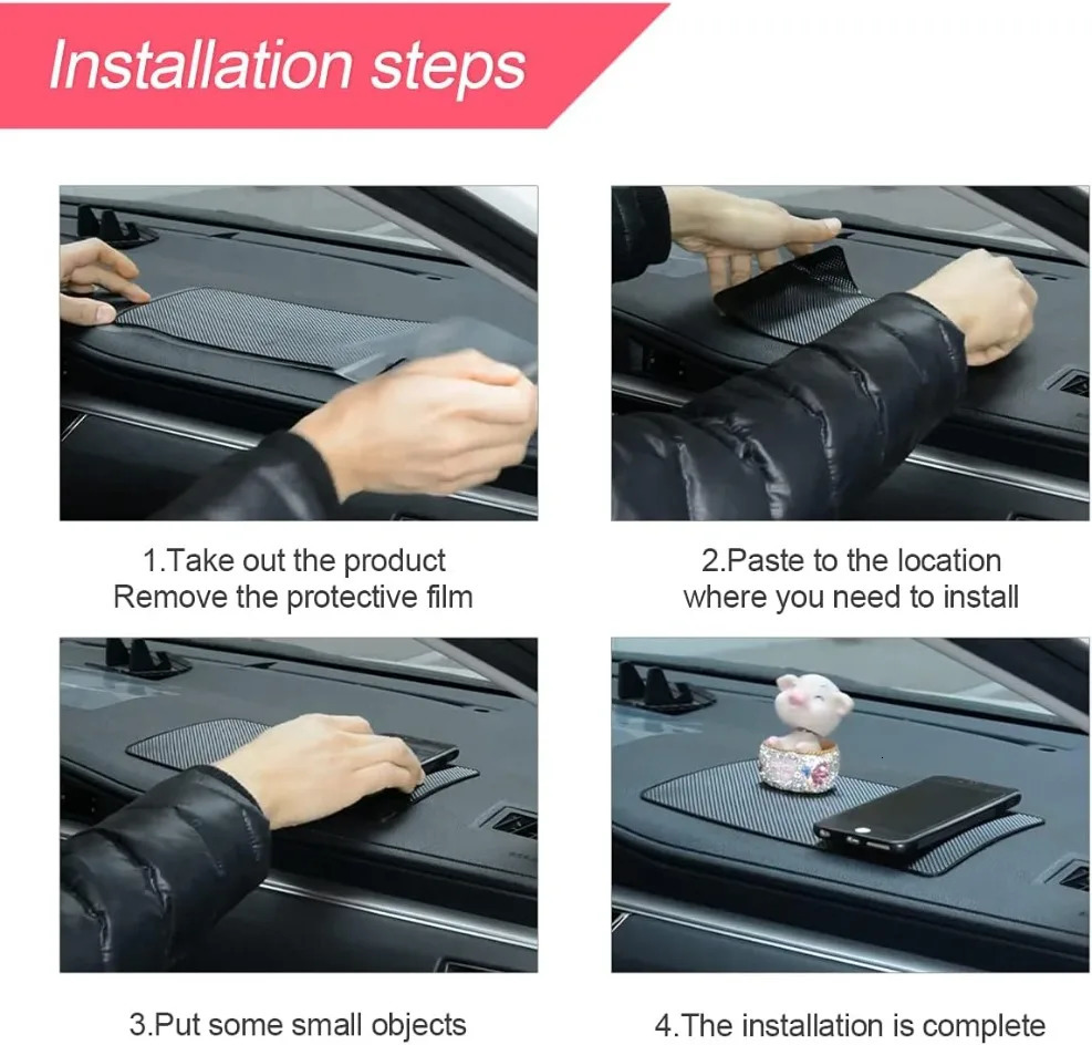 Car Dashboard Sticky Slip PVC Mat Auto Non Slip Sticky Gel Pad Universal Non-Slip Car Magic Dashboard Sticky Adhesive Mat 250809