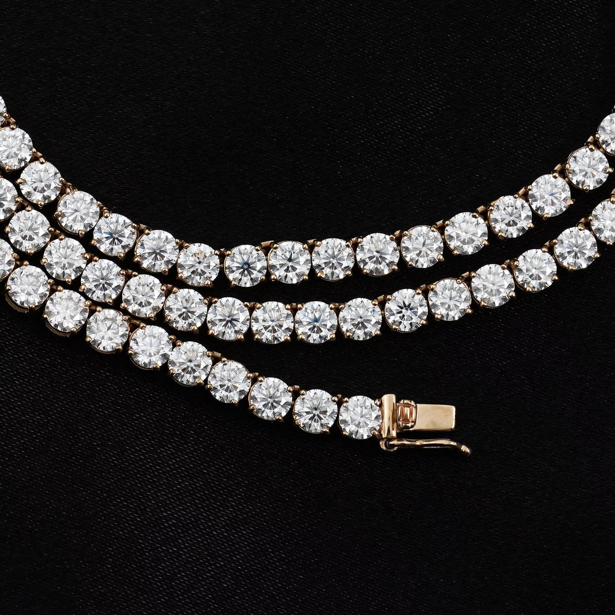 Wholesale Mens and Womens Fashionable 925 Silver Tennis Link Chain 22 Inches Moissanite Diamond Tennis Necklace for Gift