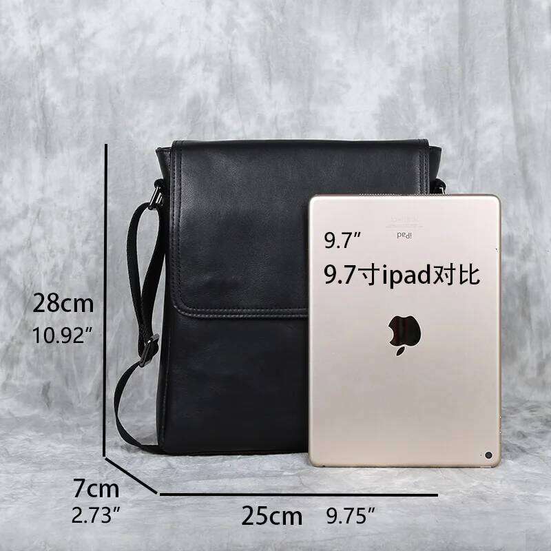 New Genuine Men's Shoulder First Layer Leather Vertical Crossbody Bag Casual Versatile Backpack