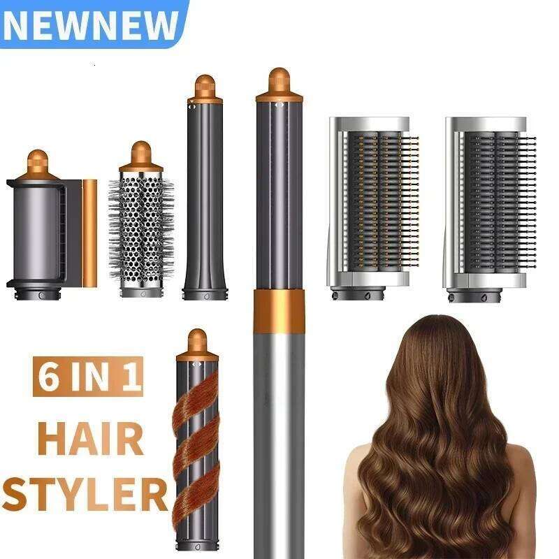 6 In 1 High-Speed Negative Ion Multi Hair Styler Professional Blow Dryer Brush Curling Gift For Women