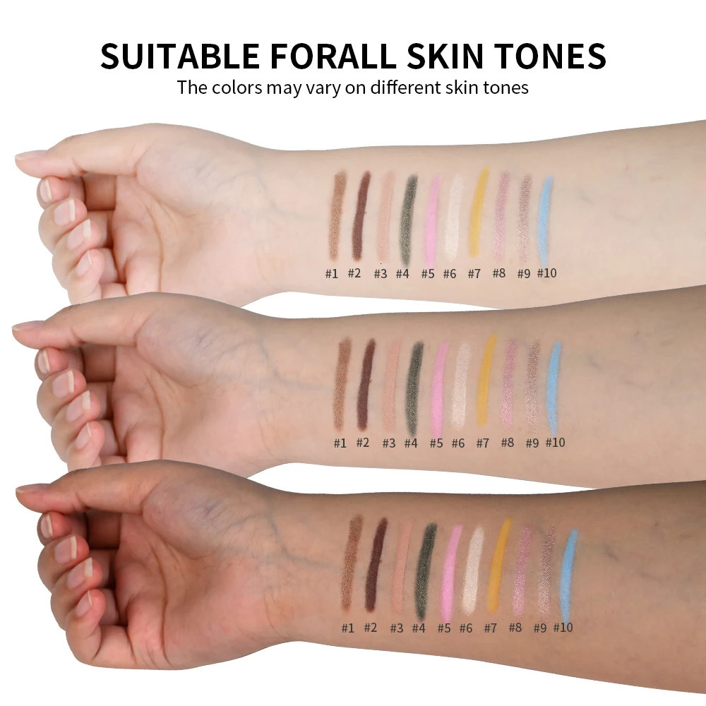 Eyeshadow Stick 10Colors Shimmer And Matte Brown Metallic Cream Eyeshadow Pencil Crayon with Smudge-proof Waterproof Makeup 250712