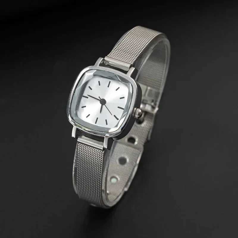 Fashion Small Square for Women Stainless Steel Mesh Strap Quartz Ice Droping Ladies Luxury Gift Wristes Y250715