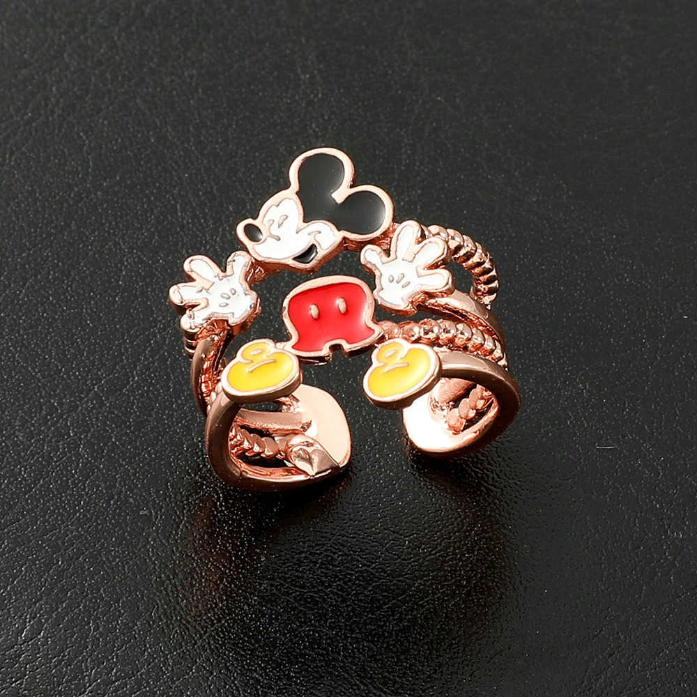 Disney Cute Disney Mickey Mouse Rings Simple Fashion Multi-Storey Mickey Adjustable Open Rings for Girls Women Jewelry Accessories Gifts W20250716