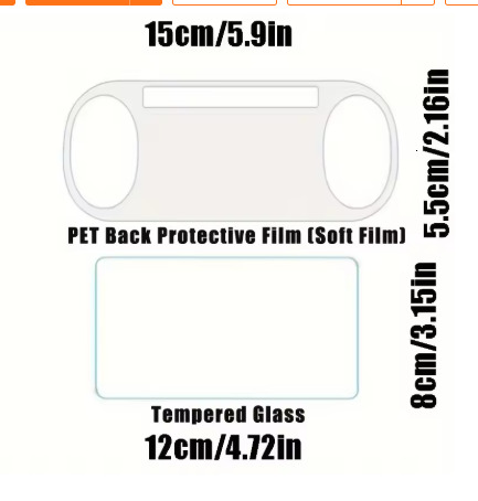 For PSV1000/PSV2000 HD Screen Protector Tempered Glass With Back Protective Film Guard Scratch Resistant For PlayStation Vita