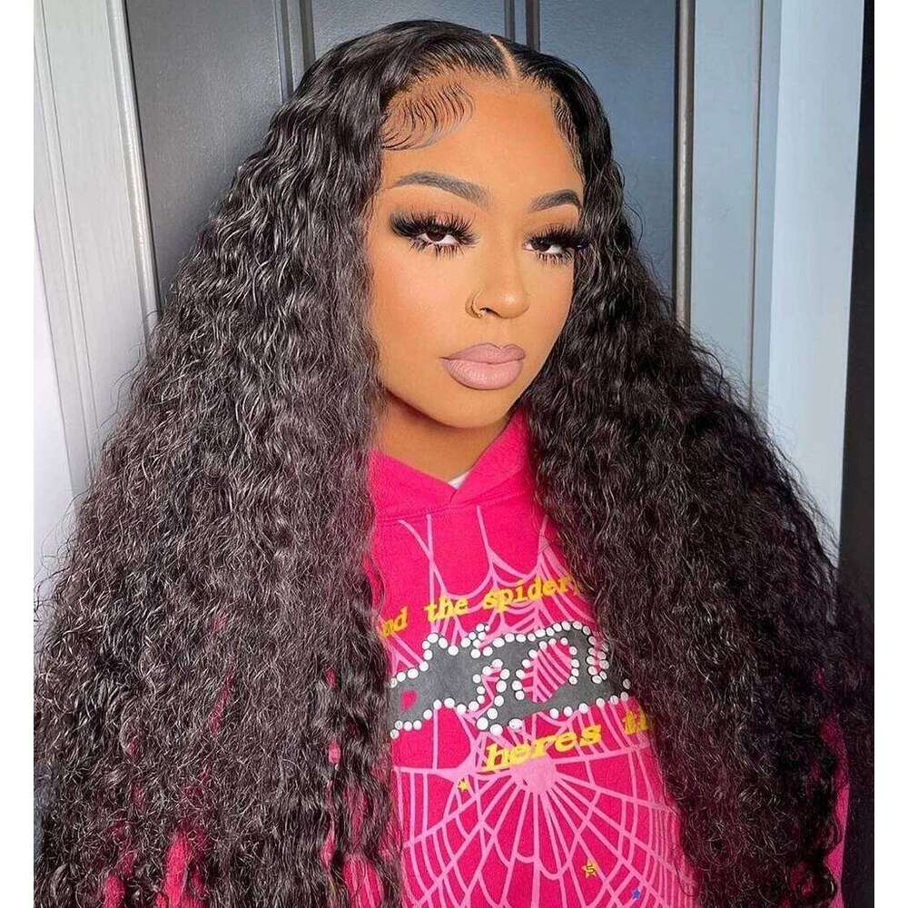 13x6 Curly Water Wave Frontal For Women Tuneful 40 Inch Long HD Lace Front Human Hair Wigs Full And Bouncy