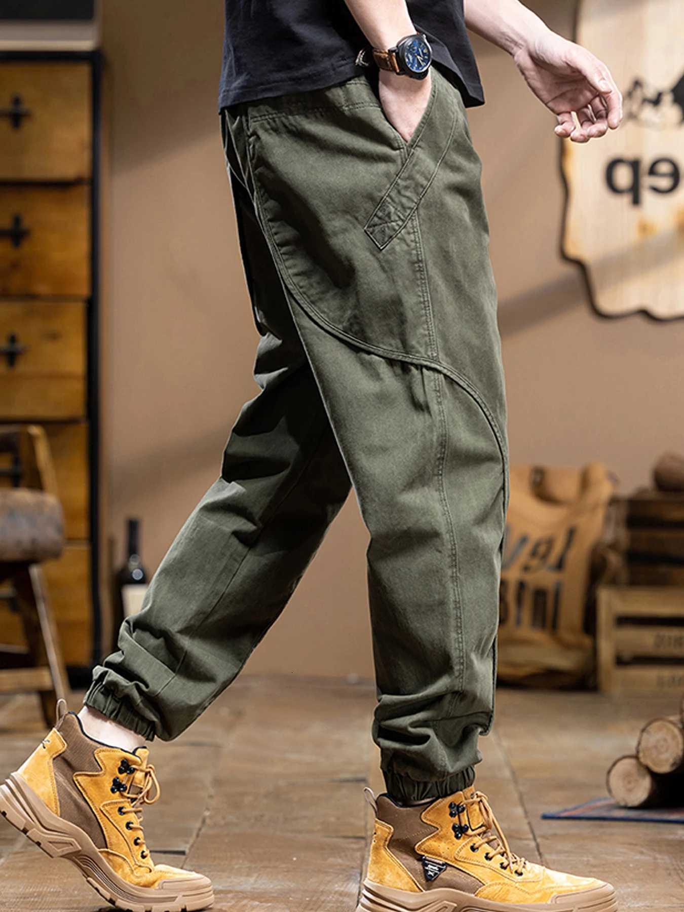 Side Pockets Zipper Mens Jogger Camouflage Multi Pocket Work Cargo Pants Black Green Jogginghosen Denim Trousers Male Safari y250716