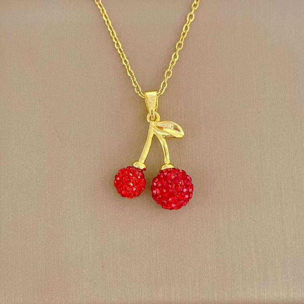 Necklace For Women, Light Design, Cherry Necklace, Niche Ins Style, Elegant And Sophisticated Accessory 6C4