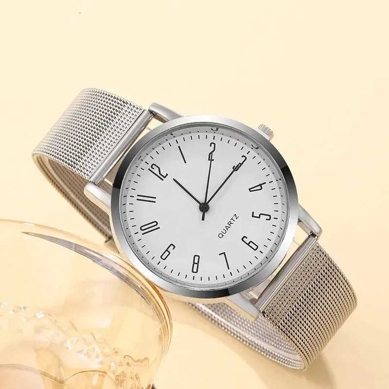 Mens Trend Simple Casual Fashion Thin Cndar Digital Luxury Business Series Stainless Steel Mesh Quartz Wrist Y250715