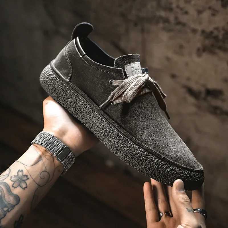 Men Casual Shoes Handmade Comfortable Men Shoes Quality Cow Suede Leather Flat Moccasins Men Sneakers Non-Slip Soft Sole Shoes W250716