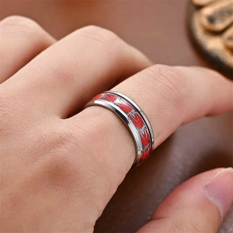 New slanted edge oil drop patch red spider mens and womens rings Gothic personalized jewelry bracelets 2024 S250716
